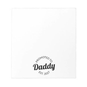 Zum Papa Befördert Est 2027 Neuer Papa Baby Shower Notizblock