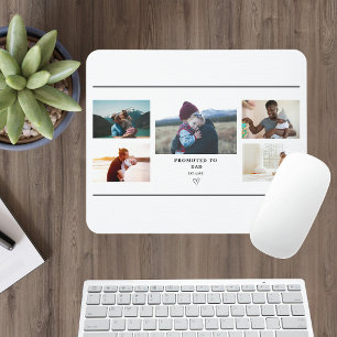 Zum Papa befördert - Fotocollage personalisiert  Mousepad