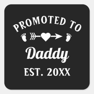 Zum Papa befördert Vatertag Quadratischer Aufkleber