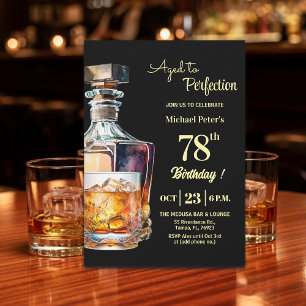 Zum perfekten Alter gereifte Männer 78. Whiskey-Ge Einladung