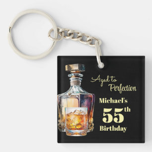Zum perfekten Alter gereifter Männer-55er-Whisky-G Schlüsselanhänger