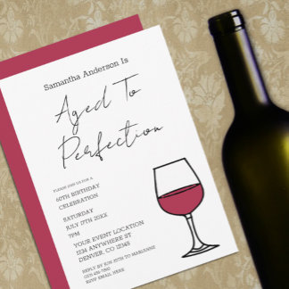 Zum perfekten Alter gereifter Wein 60. Geburtstags Einladung