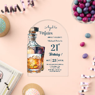Zum perfekten Alter gereifter Whiskey zum 21. Gebu Acryleinladungen