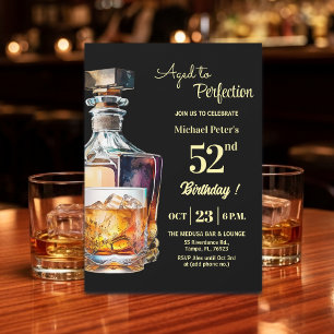 Zum perfekten Alter Männer 52. Whiskey Geburtstag  Einladung