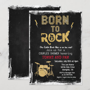 Zum Rocken geboren Rockstar-Baby-Party-Einladung Einladung