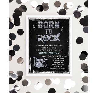 Zum Rocken geboren Rockstar-Baby-Party-Einladung Einladung