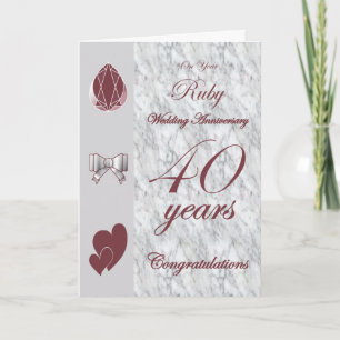 Zum Rubinhochzeit-Jubiläum Karte