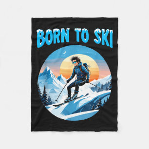 Zum Skifahren geboren lustige Skibrille Berg Winte Fleecedecke