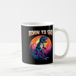 Zum Skifahren geboren lustige Skibrille Berg Winte Kaffeetasse