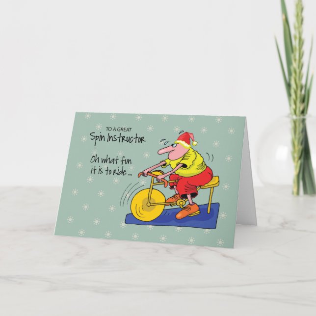 zum Spin Instructor Spinning Bike Weihnachten Karte (Vorderseite)
