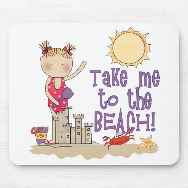 Zum Strand (Mädchen) Mousepad (Vorne)