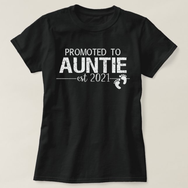 zum Tanten im Jahr 2021 befördert T-Shirt (Design vorne)