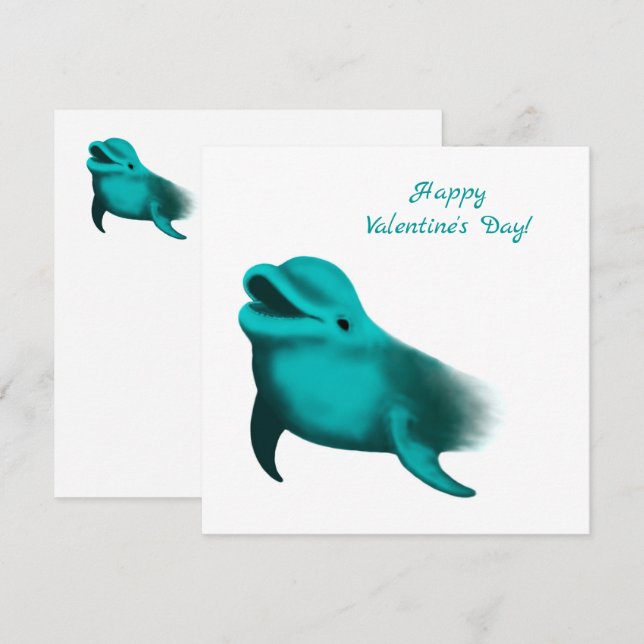 Zum Valentinstag - Lucky Dolphin Feiertagskarte (Vorne/Hinten)