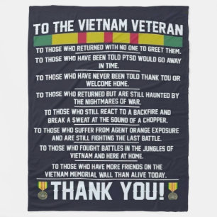 ZUM VIETNAM VETERAN, DANKE FLEECEDECKE