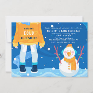zum Winter zum Geburtstag verkleidet Einladung