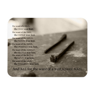 Zum Woll eines Nagels... Sprichwort Magnet 3" mal 