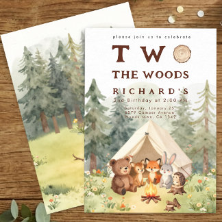 Zum Zweiten Geburtstag: Two the Woods Happy Camper Einladung