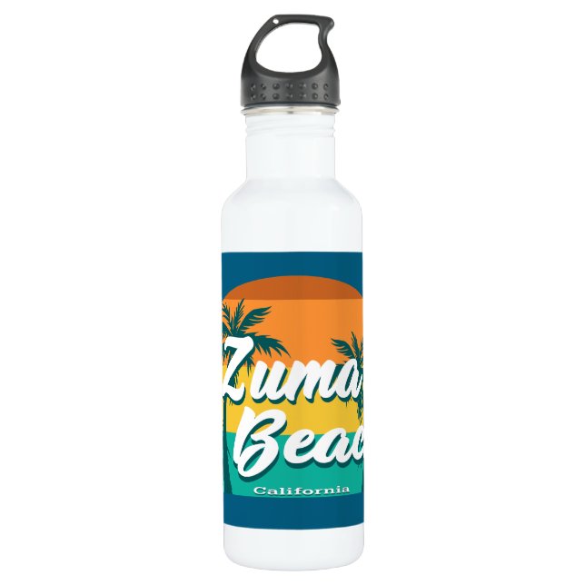 Zuma Beach California Edelstahlflasche (Vorderseite)
