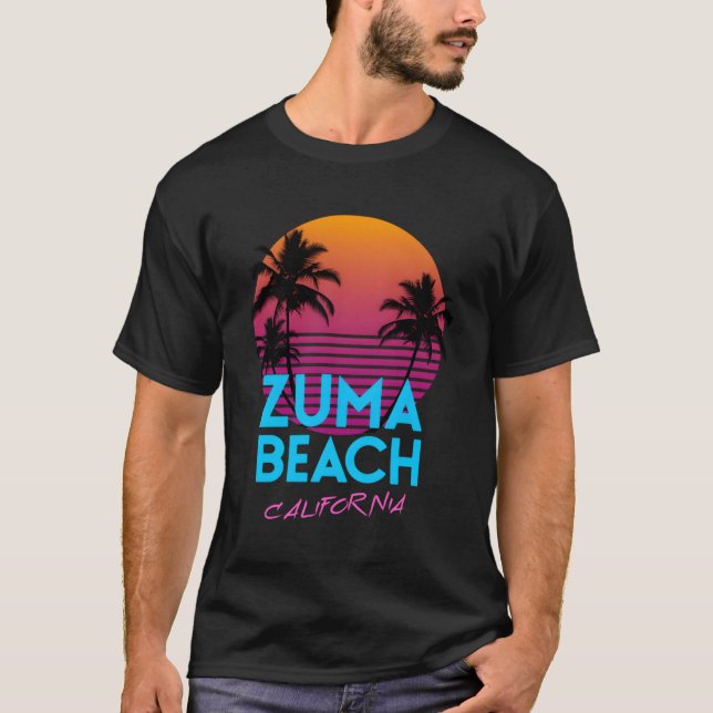 Zuma Beach California Retro Wave Hoodie T-Shirt (Vorderseite)