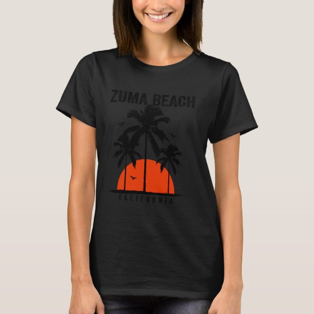 Zuma Beach California Surfboard T-Shirt (Vorderseite)