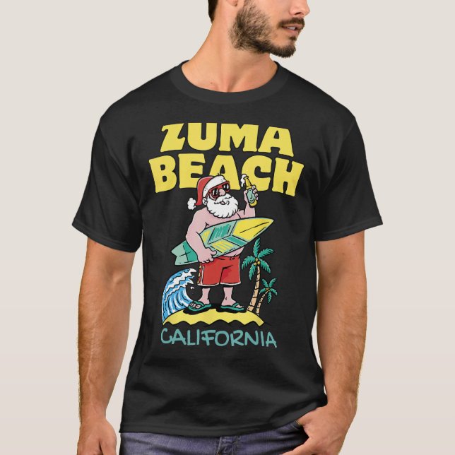 ZUMA BEACH CALIFORNIA Weihnachten Surfen T-Shirt (Vorderseite)