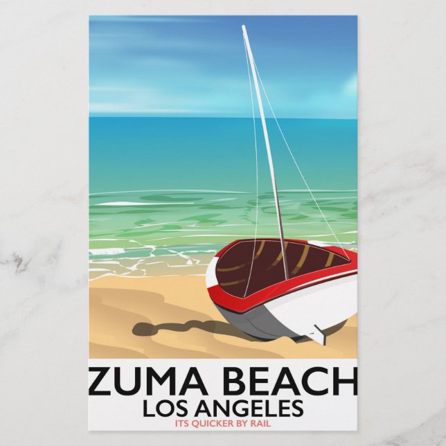 Zuma Beach LA Rail Beach Poster Briefpapier (Vorderseite)