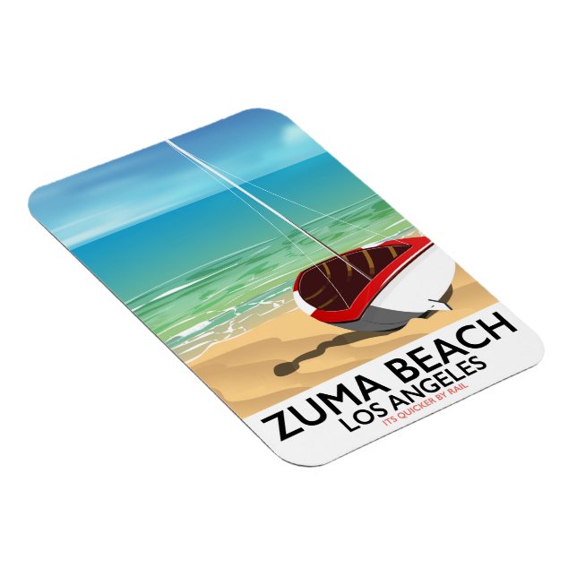 Zuma Beach LA Rail Beach Poster Magnet (Rechte Seite)