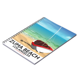 Zuma Beach LA Rail Beach Poster Notizblock