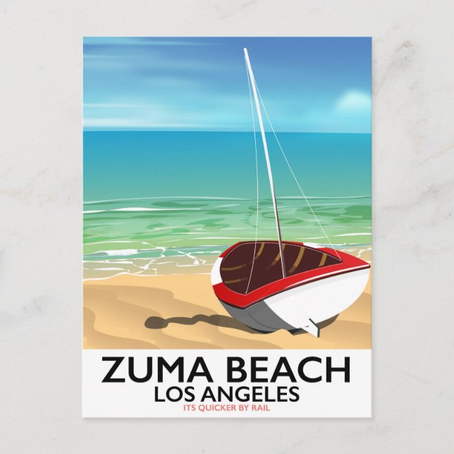 Zuma Beach LA Rail Beach Poster Postkarte (Vorderseite)