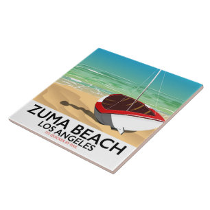 Zuma Beach LA Rail Strandposter Fliese
