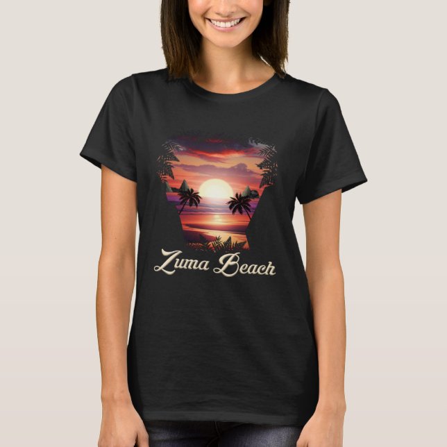Zuma Beach Vibranu Sunset Malibu Kalifornien T-Shirt (Vorderseite)
