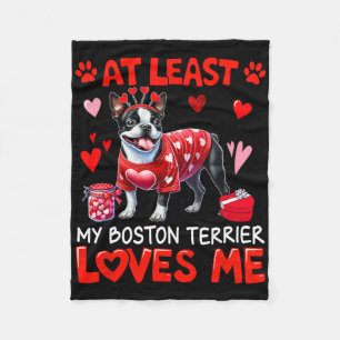 Zumindest liebt mein Boston Terrier mich am Valent Fleecedecke