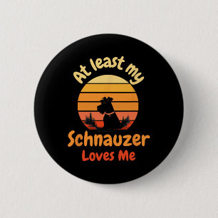 Zumindest liebt mich mein Schnauzer Anti-Valentins Button
