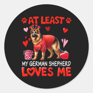 Zumindest mein deutscher Schäferhund, der mich am  Runder Aufkleber