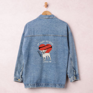 Zumindest mein Hund Lieben ich individuell Jeansjacke