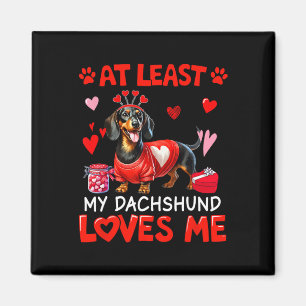 Zumindest meine Dackel liebt mich Valentinin Singl Magnet