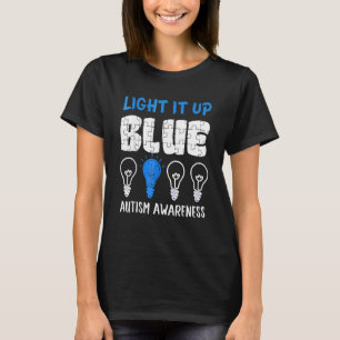 Zünde es an' Blaues Autismus-Bewusstsein-Puzzle Mä T-Shirt