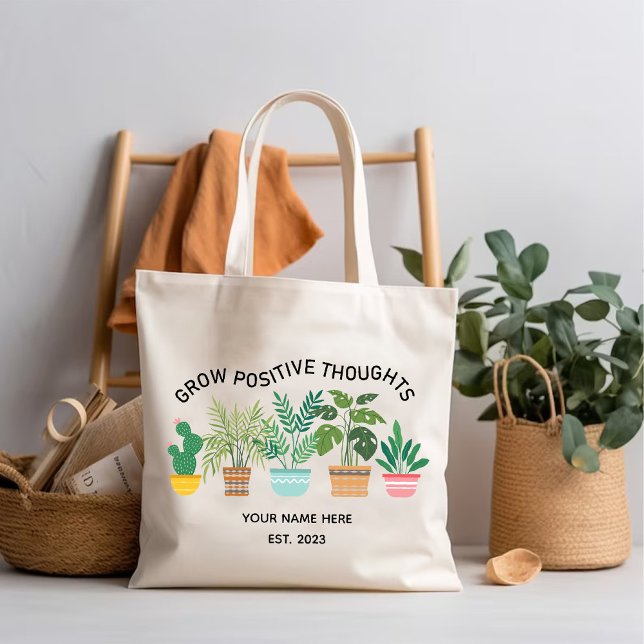 Zunehmende positive Gedanken, Bewusstsein für psyc Tragetasche (Grow Positive Thoughts, Mental Health Awareness Tote Bag)