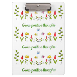 Zunehmende positive Gedanken Blume Klemmbrett