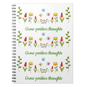 Zunehmende positive Gedanken Blume Notizblock