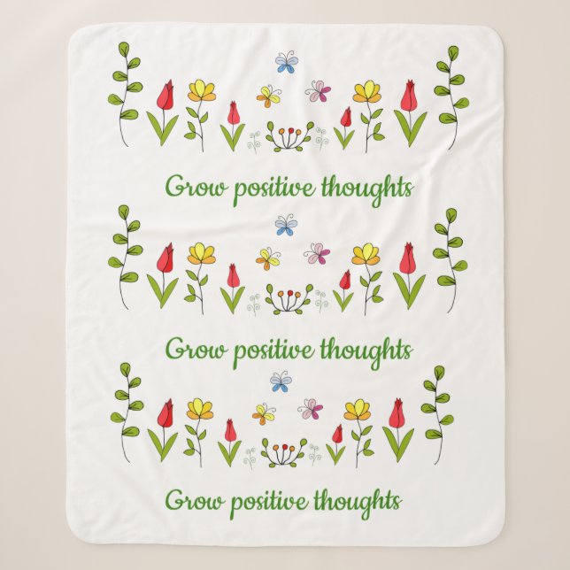 Zunehmende positive Gedanken Blume Sherpadecke (Vorderseite)