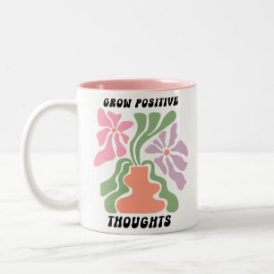 Zunehmende positive Gedanken, Blume Zweifarbige Tasse