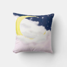 Zunehmender Mond in sanften Wolken Kissen