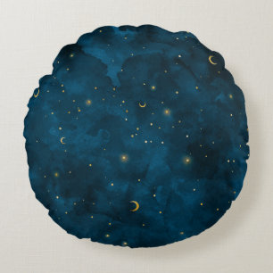 Zunehmender Mond Sternhimmel Himmelszelt Rundes Kissen