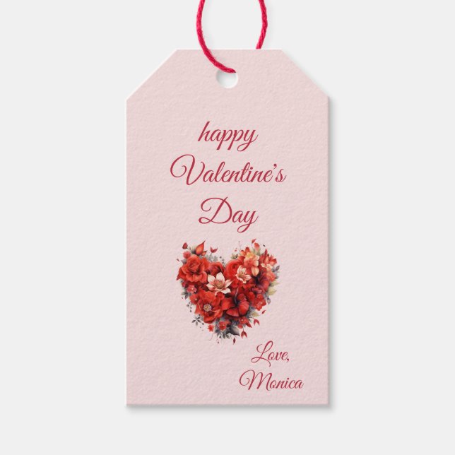 Zuneigung | Valentinstag Geschenkanhänger (Vorderseite)