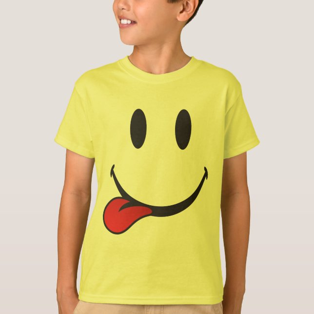 Zunge emoji heraus haften T-Shirt (Vorderseite)
