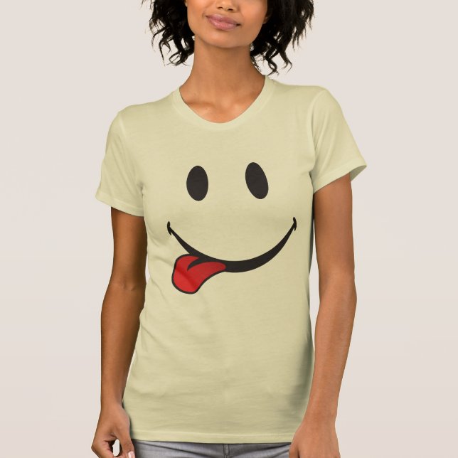 Zunge emoji heraus haften T-Shirt (Vorderseite)