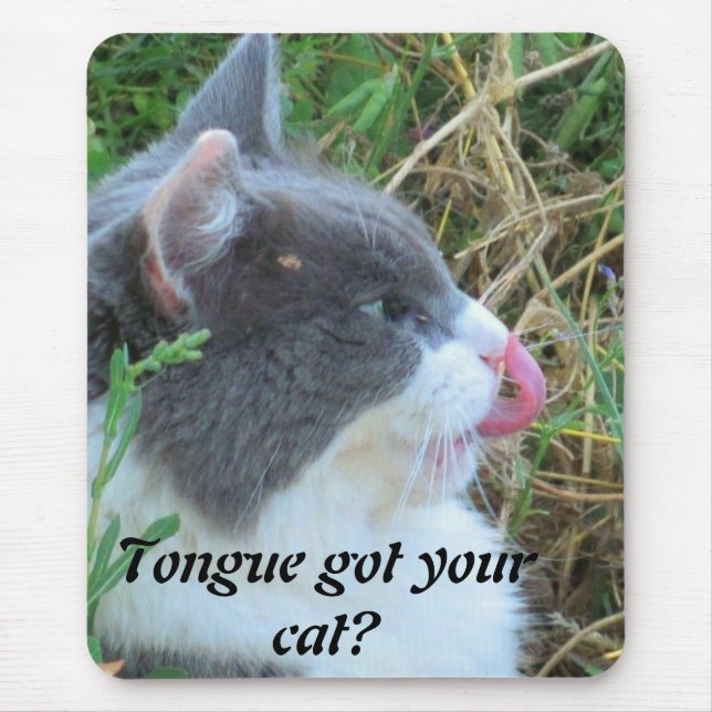 Zunge got deine Katze? Mousepad (Vorne)