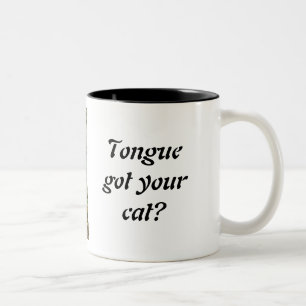 Zunge got der Katze Zweifarbige Tasse