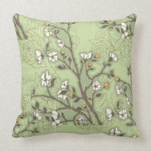 Zunge Grün gestört asiatisch Blumenwirbelkissen Kissen